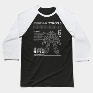 ZZ GUNDAM TYRON 3 MSZ-010  BLACK WHITE STREETWEAR Baseball T-Shirt